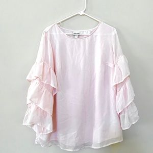 Light Pink Tiered Sleeve Blouse